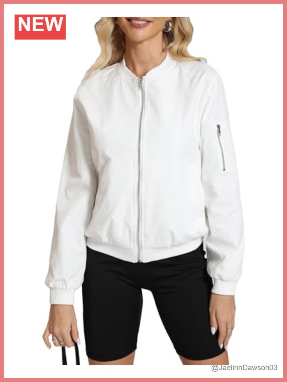 Argstar Women's Bomber Jacket Lightweight Casual Windbreaker with Pockets